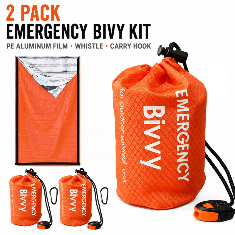 Emergency Whistle Loud - 2팩 비상용 침낭, 프리미엄 파우치, 호루라기