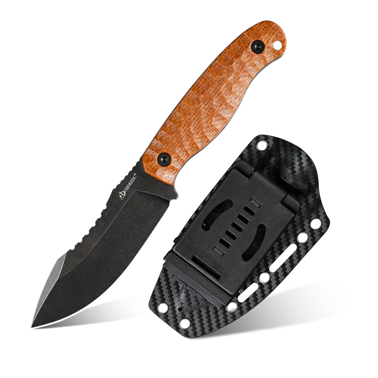 Bushcraft Knife Fixed - SDOKEDC DC53 강철 유틸리티 나이프, 마이카르타