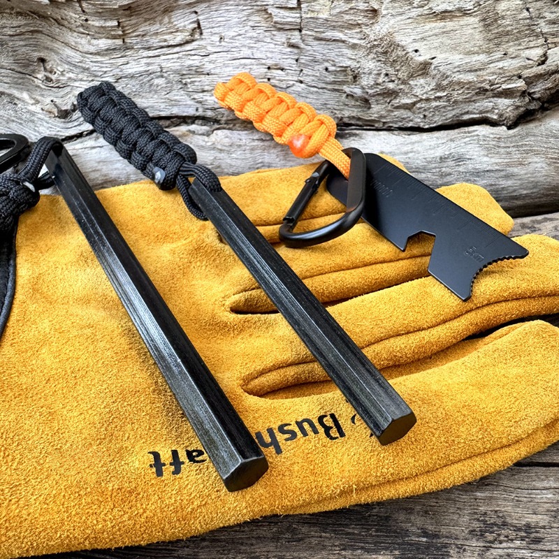 Fire Starting Kit - 손으로 짠 로프 육각형 플린트 마그네슘