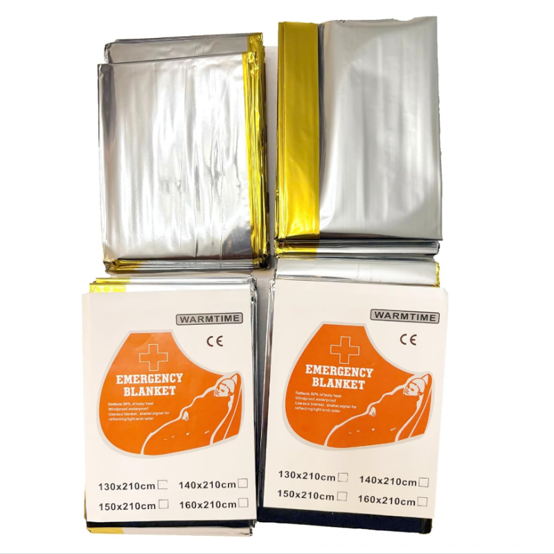 Emergency Mylar Tent - 4팩 골드 실버 마일라 비상용 보온