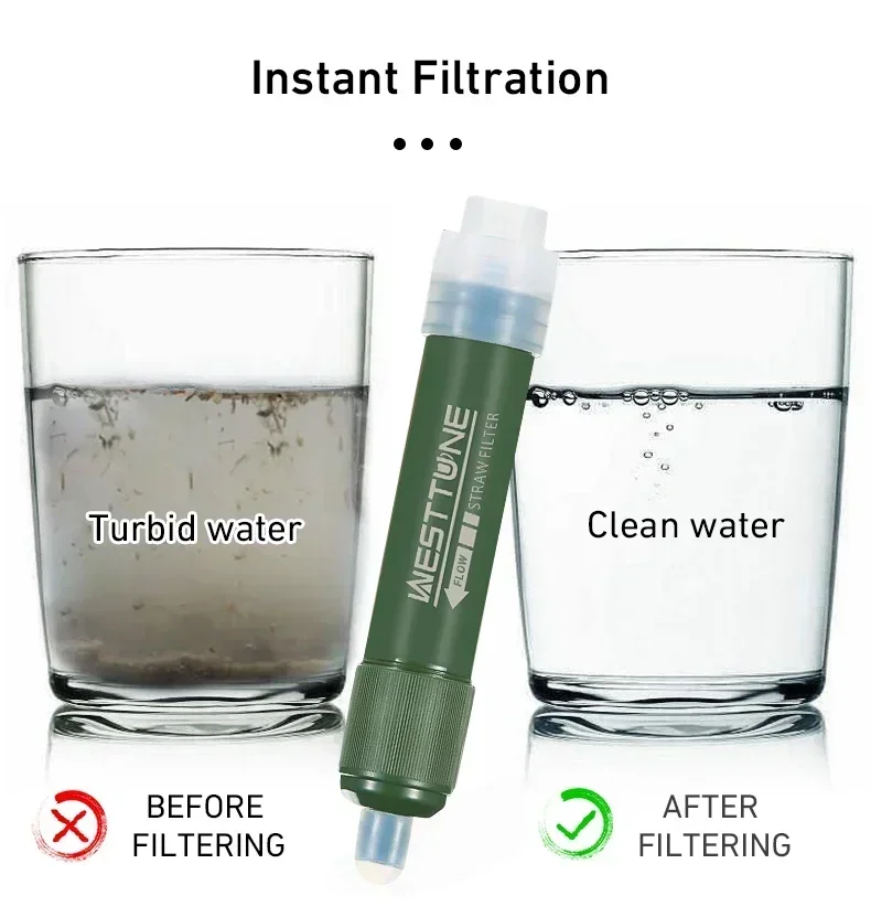 Westtune 야외 미니 캠핑 정화 워터 필터 생존  - Water Purification Straw 리뷰 및 가격