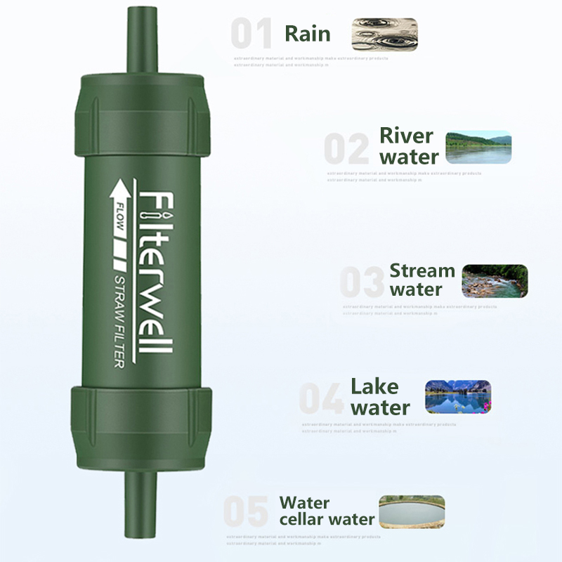 야외 워터 필터 밀짚 미니 캠핑 정화 휴대용 하이킹 하 - Water Purification Straw 리뷰 및 가격