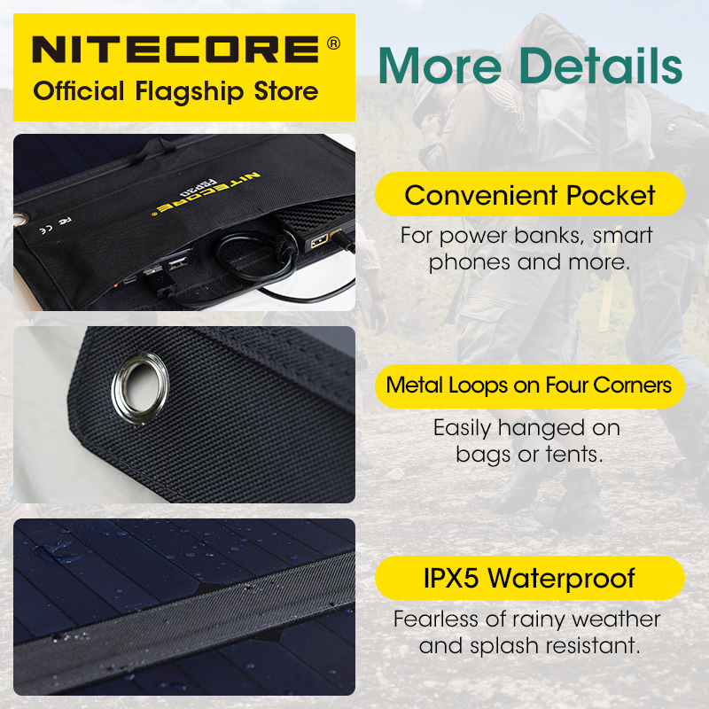 NITECORE 휴대용 방수 태양 전지 패널, 소형 태 - Solar Emergency Charger 리뷰 및 가격